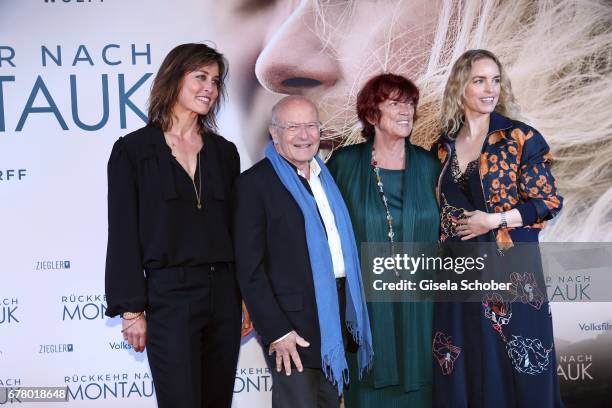 Susanne Wolff, Volker Schloendorff, Regina Ziegler and Nina Hoss during the premiere of the movie 'Rueckkehr nach Montauk' at City Kino on May 3,...