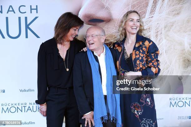 Susanne Wolff, Volker Schloendorff and Nina Hoss during the premiere of the movie 'Rueckkehr nach Montauk' at City Kino on May 3, 2017 in Munich,...