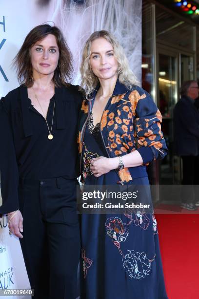 Susanne Wolff and Nina Hoss during the premiere of the movie 'Rueckkehr nach Montauk' at City Kino on May 3, 2017 in Munich, Germany.