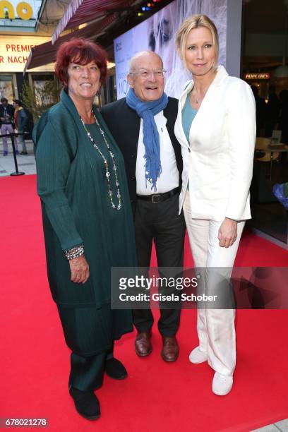 Regine Ziegler, Volker Schloendorff and Veronica Ferres during the premiere of the movie 'Rueckkehr nach Montauk' at City Kino on May 3, 2017 in...
