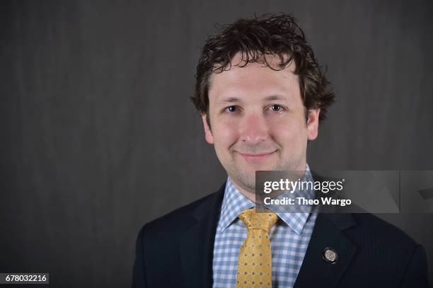 Bradley King poses at the 2017 Tony Awards Meet The Nominees press junket portrait studio at Sofitel New York on May 3, 2017 in New York City.