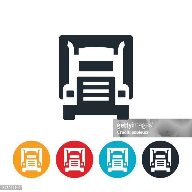 semi truck icon - trucking stock illustrations