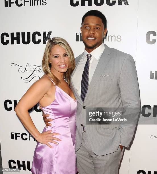 Actor Pooch Hall and wife Linda Hall attend the premiere of "Chuck" at ArcLight Cinemas on May 2, 2017 in Hollywood, California.