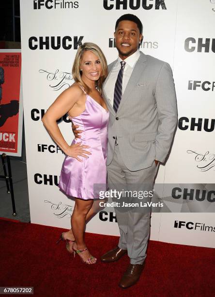 Actor Pooch Hall and wife Linda Hall attend the premiere of "Chuck" at ArcLight Cinemas on May 2, 2017 in Hollywood, California.