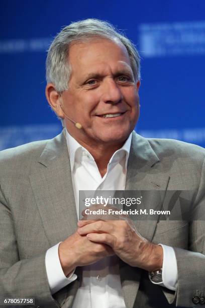 Chairman and CEO Leslie Moonves speaks during the Milken Institute Global Conference 2017 at The Beverly Hilton Hotel on May 3, 2017 in Beverly...