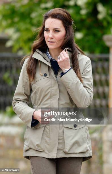 Catherine, Duchess of Cambridge visits Farms for City Children on May 3, 2017 in Arlingham, England. Farms for City Children is a charity which...