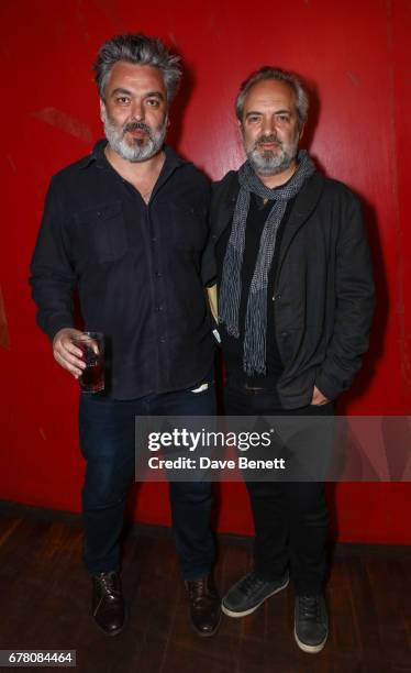 Jez Butterworth and Sam Mendes attend the press night after party for "The Ferryman" at Royal Court Theatre on May 3, 2017 in London, England.