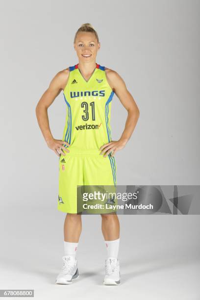 Erin Phillips of the WNBA Dallas Wings poses for portraits on May 2, 2017 at College Park Center in Arlington, Texas. NOTE TO USER: User expressly...