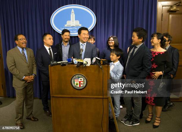 The City of Los Angeles declared May 2 Fresh Off the Boat Day. Los Angeles Mayor Eric Garcetti, Council President Herb Wesson, Jr., and Councilmember...