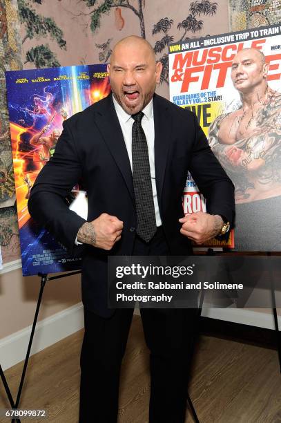 Dave Bautista attends The Cinema Society Hosts A Screening Of Marvel Studios' "Guardians Of The Galaxy Vol. 2"- Arrivals at the Whitby Hotel on May...