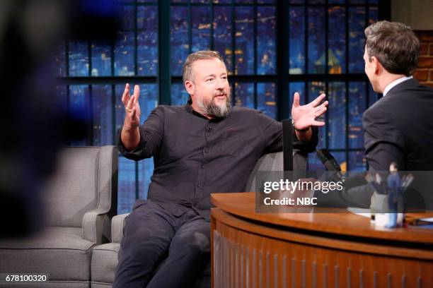 Episode 522 -- Pictured: Shane Smith, CEO and founder, Vice Media, during an interview with host Seth Meyers, on May 3, 2017 --