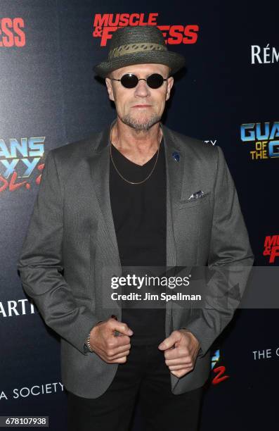 Actor Michael Rooker attends the screening of Marvel Studios' "Guardians Of The Galaxy Vol. 2" hosted by The Cinema Society at the Whitby Hotel on...