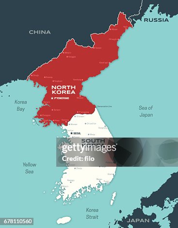 北と南韓国朝鮮半島地図 北と南韓国朝鮮半島地図