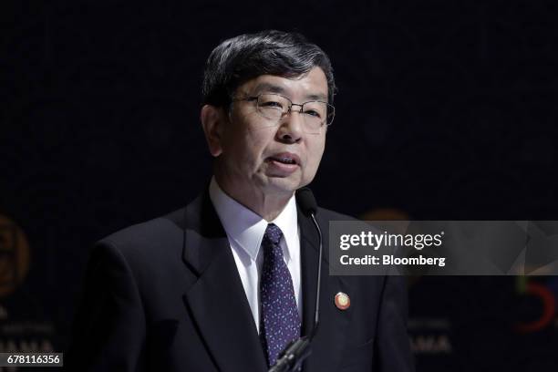 Takehiko Nakao, president of the Asian Development Bank , speaks at the 50th ADB Annual Meeting in Yokohama, Japan, on Thursday, May 4, 2017. The ADB...