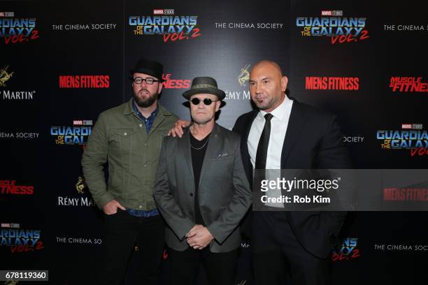 Chris Sullivan, Michael Rooker and Dave Bautista attend the screening of 'Guardians of the Galaxy Vol. 2' presented by Remy Martin at The Whitby...