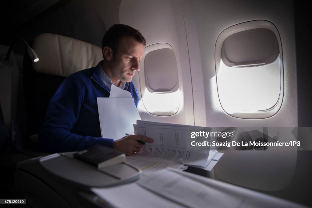 French Presidential Candidate Emmanuel Macron During His Presidential Campaign : File Images