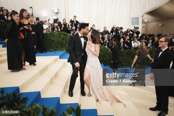 The Weeknd and Selena Gomez attend the "Rei Kawakubo/Comme des Garcons: Art Of The In-Between" Costume Institute Gala at Metropolitan Museum of Art...