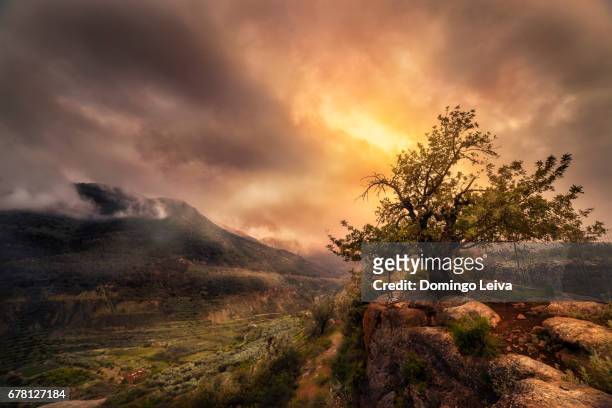 sunset in sierra de gador - luz del sol stock pictures, royalty-free photos & images