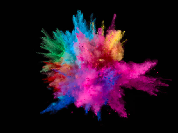 exploding colored powder - color image stock pictures, royalty-free photos & images