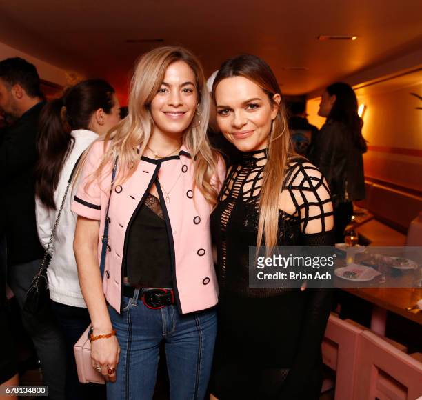 Chelsea Leyland and Maria Hatzistefanis pose for a photo together as Hatzistefanis and Brad Goreski host Rodial VIP Dinner on May 3, 2017 in New York...