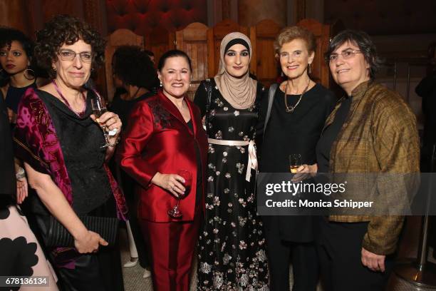 Robin Rosenbluth, Marcy Syms, Honoree Linda Sarsour and Marie C. Wilson and Jessica Neuwirth attend the Ms. Foundation for Women 2017 Gloria Awards...