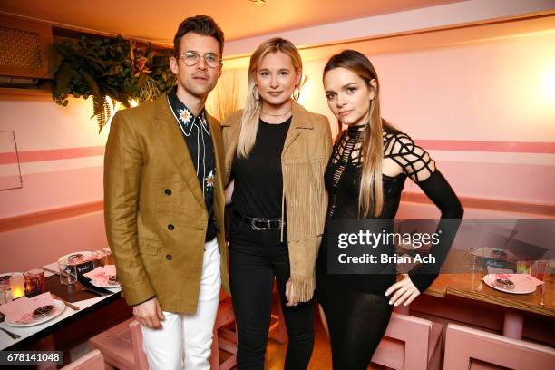 Brad Goreski, Danielle Bernstein and Maria Hatzistefanis pose for a photo together as Hatzistefanis and Goreski host Rodial VIP Dinner on May 3, 2017...