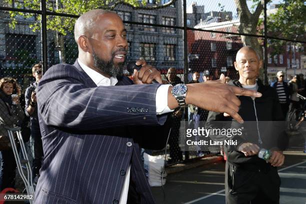 Former NBA player Kenny Anderson discusses his film during the MR. CHIBBS Opening Night screening at the West Fourth Street Courts on May 3, 2017 in...