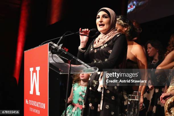 Linda Sarsour speaks onstage at the Ms. Foundation for Women 2017 Gloria Awards Gala & After Party at Capitale on May 3, 2017 in New York City.