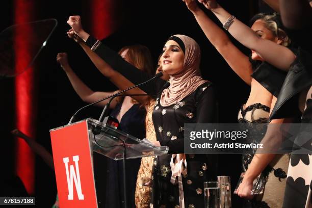 Linda Sarsour speaks onstage at the Ms. Foundation for Women 2017 Gloria Awards Gala & After Party at Capitale on May 3, 2017 in New York City.