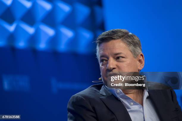 Ted Sarandos, chief content officer of Netflix Inc., speaks at the Milken Institute Global Conference in Beverly Hills, California, U.S., on...