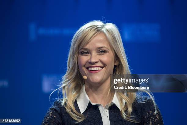 Actress Reese Witherspoon speaks at the Milken Institute Global Conference in Beverly Hills, California, U.S., on Wednesday, May 3, 2017. The...