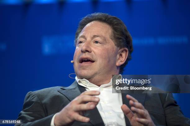 Robert "Bobby" Kotick, chief executive officer of Activision Blizzard Inc., speaks at the Milken Institute Global Conference in Beverly Hills,...