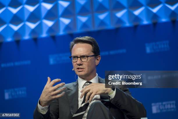 Peter Rice, chairman and chief executive officer of Fox Networks Group Inc., speaks at the Milken Institute Global Conference in Beverly Hills,...