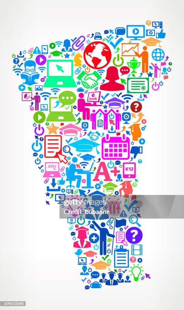 Vermont E-Learning College Education Icons Background Pattern