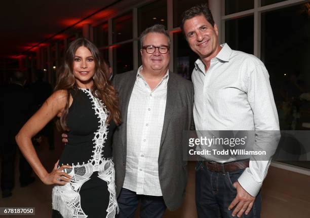Sofia Vergara, Eric Stonestreet and Steven Levitan attend ABC's "Modern Family" ATAS Event at Saban Media Center on May 3, 2017 in North Hollywood,...