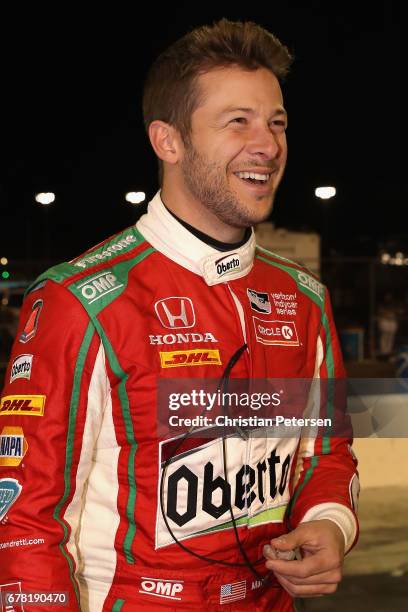 Marco Andretti, driver of the Andretti Autosport Honda on the grid before qualifying for the Desert Diamond West Valley Phoenix Grand Prix at Phoenix...