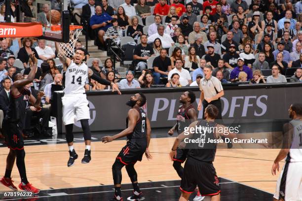 Danny Green of the San Antonio Spurs shoots the ball against the Houston Rockets during Game Two of the Western Conference Semifinals of the 2017 NBA...