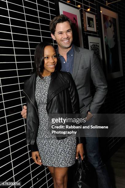Nikki M. James and Andrew Rannells attend The Cinema Society hosts a screening of Marvel Studios' "Guardians Of The Galaxy Vol. 2"- After Party at...