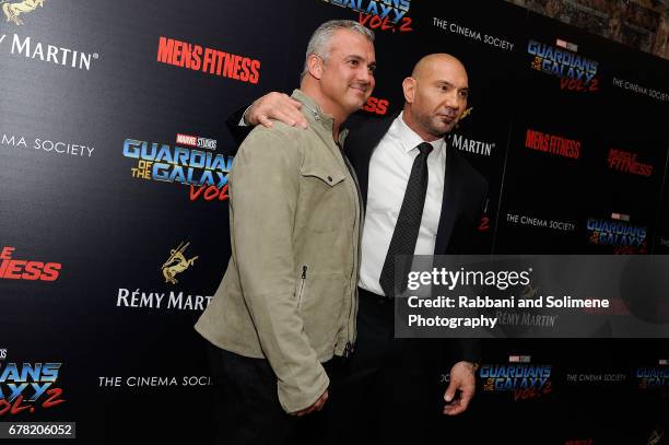 Shane McMahon and Dave Bautista attend a screening of Marvel Studios' "Guardians Of The Galaxy Vol. 2" hosted by The Cinema Society at the Whitby...