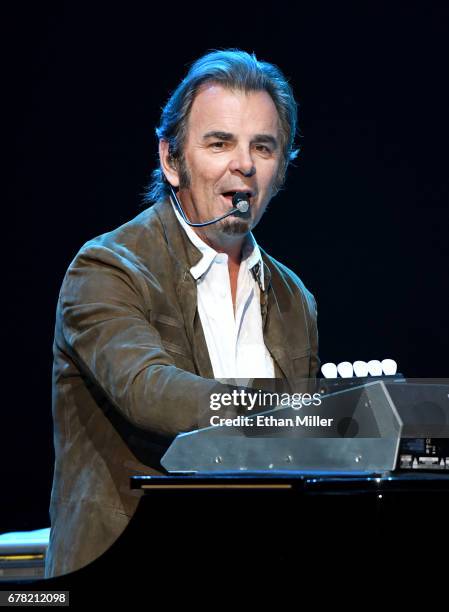 Keyboardist/guitarist Jonathan Cain of Journey performs during the first night of the band's second nine-show residency at The Joint inside the Hard...