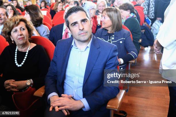 Federico Pizzarotti Mayor of Parma attends the ceremony where Loris Borghi The Rector of the University of Parma confer an honorary degree in...