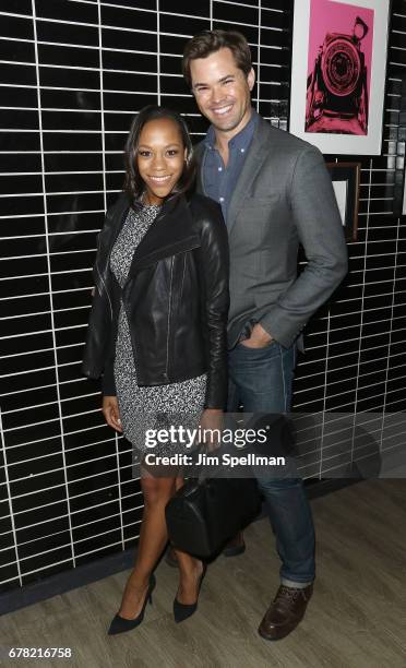 Actors Nikki M. James and Andrew Rannells attend the screening after party for Marvel Studios' "Guardians Of The Galaxy Vol. 2" hosted by The Cinema...