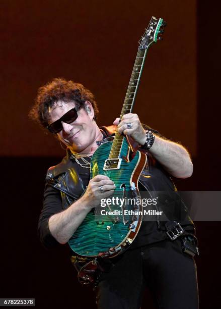 Guitarist Neal Schon of Journey performs during the first night of the band's second nine-show residency at The Joint inside the Hard Rock Hotel &...