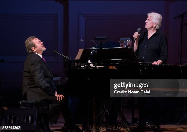 Jimmy Webb and Graham Nash perform during a tribute concert honoring Jimmy Webb at Carnegie Hall on May 3, 2017 in New York City.