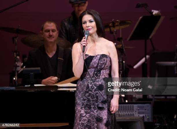 Catherine Zeta-Jones performs during a tribute concert honoring Jimmy Webb at Carnegie Hall on May 3, 2017 in New York City.