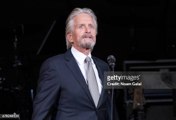 Michael Douglas speaks onstage during a tribute concert honoring Jimmy Webb at Carnegie Hall on May 3, 2017 in New York City.