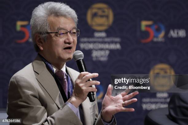 Takatoshi Ito, professor of school of international and public affairs at Columbia University, speaks during the 50th Asian Development Bank Annual...