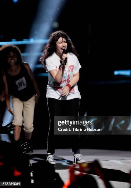 Alessia Cara performs at 'We Day' California 2017 at The Forum on April 27, 2017 in Inglewood, California.