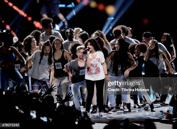 Alessia Cara performs at 'We Day' California 2017 at The Forum on April 27, 2017 in Inglewood, California.