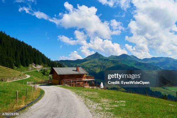 An Alpine Hut in the Mountains on August 05, 2015 in Hopfgarten, Tyrol, Austria.